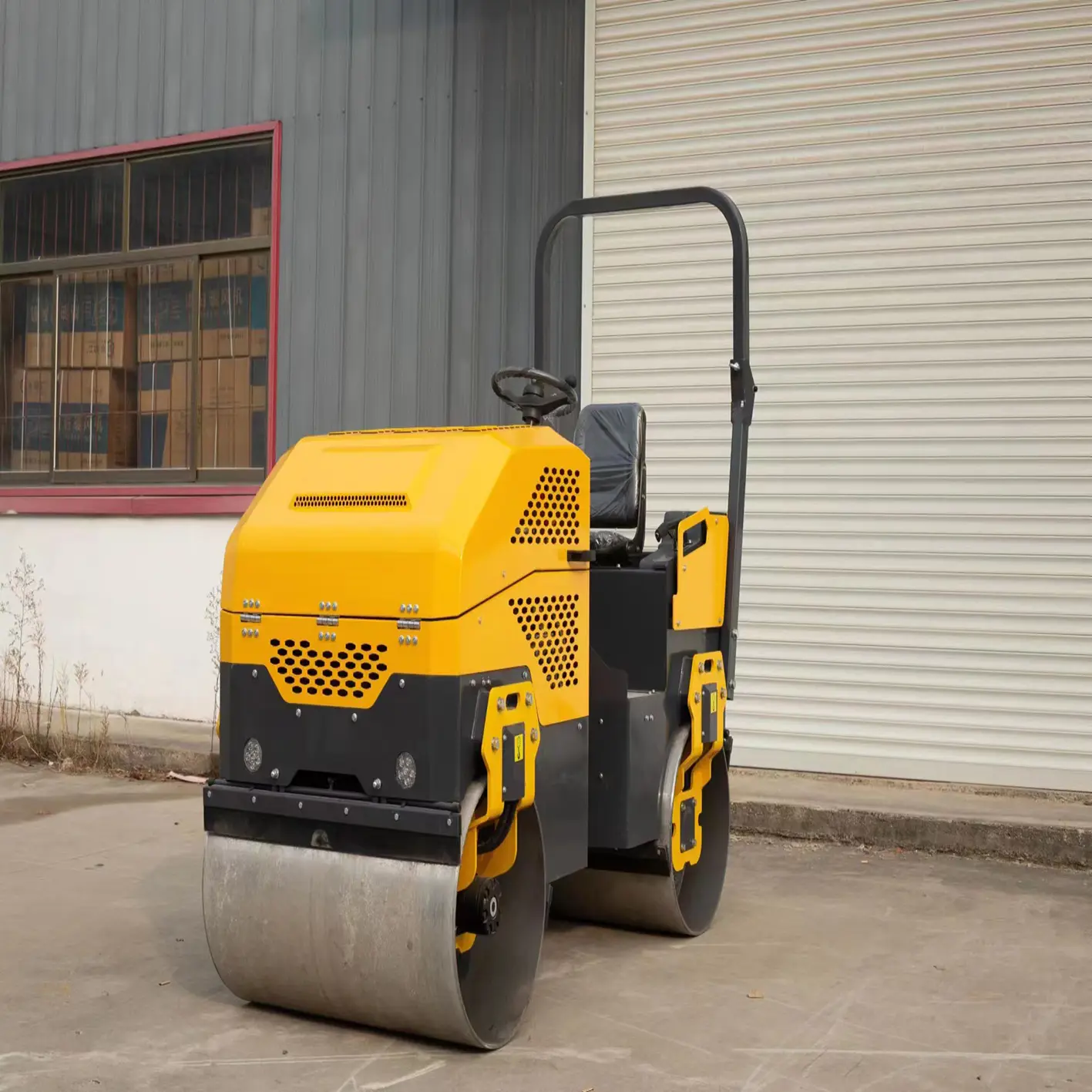 2 ton fully hydraulic double steel wheel roller